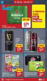 ALDI folder week 44 Pagina 50: DubbelFrisss €1,39, 7UP regular, zero, Pepsi regular of zero 6-pack €3,49