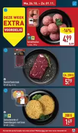 ALDI folder week 44 Pagina 9: Gemarineerde of boerenburgers met kaas €1,49, Runderflanksteak €5,79
