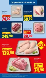 Lidl leták Strana 23: Kuřecí stehna chlazená 1kg €74,90, Vepřové koleno s kostí vcelku chlazené 1kg €69,90