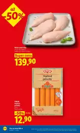Lidl leták Strana 6: Kuřecí prsní řízky chlazené €139,90, PIKOK Vepřové párečky €12,90