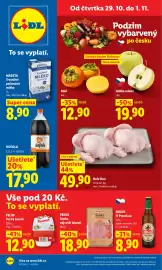 Lidl leták Strana 1: Madeta Jihočeské mléko polotučné trvanlivé €8,90, Kaki 1ks €12,90