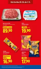 Lidl leták Strana 3: Mleté maso mix 100%, 700 g, chlazené €89,90, PILOS Palouček v kelímku €19,90