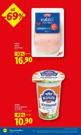 Lidl leták Strana 6: PIKOK Kuřecí prsní šunka €16,90, KUNÍN Smetana krémová do omáček €10,90