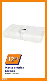 Folheto Action Página 3: Por unidade 1295 12.95/un. 17.95€ Manta elétrica Carmen 60 watts | 150 x 80 cm ACTION