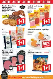 Coop folder week 44 Pagina 2: Hendrickx de bakker double chocolate, red velvet of white chocolate american cookie €1,49