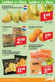 Coop folder week 44 Pagina 5: Jongens van de klei aardappelen €2,99, Conference of Doyenne du Comice peren €1,49