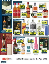 Pick n Pay Liquor catalogue Page 2: Old Buck Dry Gin €159,99, Johnnie Walker Red Label Blended Scotch Whisky €239,99