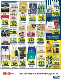 Pick n Pay Liquor catalogue Page 3: Amstel Lager or Radler €180,00, Smirnoff Ice Spirit Coolers Assorted €240,00
