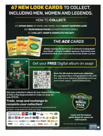 Pick n Pay catalogue Page 4: 67 NEW LOOK CARDS TO COLLECT, INCLUDING MEN, WOMEN AND LEGENDS. HOW TO COLLECT: 01❘ SPEND R500