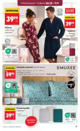 Biedronka gazetka | Hity i inspiracje Strona 23: Pizama welurowa damska CLEVÉ €39,99, Prześcieradło z pluszu* €39,99