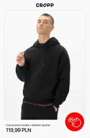 Cropp gazetka tydzień 43 Strona 8: Czarna bluza hoodie z efektem sprania Cropp €119,99