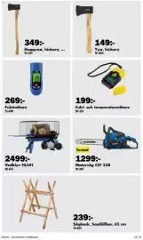 Biltema reklamblad Sida 22: Fukt- och temperaturmätare €199,00, Yxa, hickory €149,00
