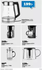 Biltema reklamblad Sida 19: Kaffebryggare €139,00, Kaffebryggare €249,00