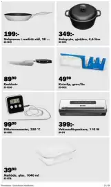 Biltema reklamblad Sida 21: Stekgryta, gjutjärn €349,00, Biltema vakuumförpackare €399,00