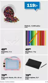 Biltema reklamblad Sida 26: Pärlplattor €49,90, Modellera €49,90