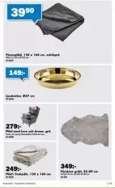 Biltema reklamblad Sida 3: Fleecepläd, 130 x 160 cm, mörkgrå €39,90, Pläd med luva och ärmar, grå €279,00