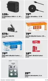 Biltema reklamblad Sida 34: Vevradio, DAB/FM €579,00, Biltema AA/LR6 Alkaliskt batteri €79,90