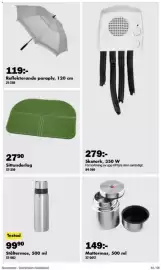 Biltema reklamblad Sida 44: Sittunderlag €27,90, Reflekterande paraply €119,00