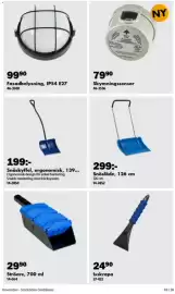 Biltema reklamblad Sida 50: Snöskyffel, ergonomisk €199,00, Snösläde €299,00
