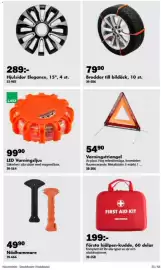 Biltema reklamblad Sida 54: LED Varningsljus €99,90, Varningstriangel €54,90
