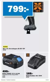 Biltema reklamblad Sida 56: Biltema batteri multix 18 v, 4,0 ah €499,00, Testad Borr och skruvdragare BL DD 18V €799,00