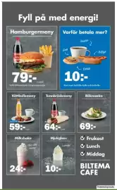 Biltema reklamblad Sida 59: Milkshake €24,00, Hamburgermeny €79,00