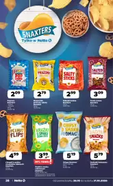 Netto gazetka tydzień 44 Strona 28: Chipsy Snaxters €5,19, Paluszki solone Snaxters €2,99