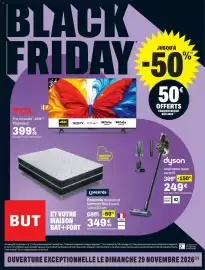 Catalogue BUT page 1: TCL Téléviseur €399,99, Dyson Aspirateur balai sans fil €249,00
