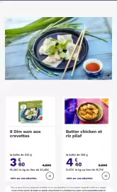 Catalogue Picard page 18: Picard 8 Dim sum aux crevettes €3,60, Butter chicken et riz pilaf €4,40