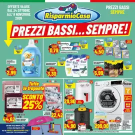 Volantino Risparmio Casa Pagina 1: Friggitrice Adaria White €29,90, Asciugatrice Hoover 8 kg classe E (ex classe A++) €299,00