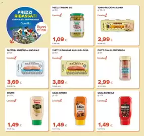 Volantino Oasi Pagina 18: Filetti di alici cantabrico Consilia €2,99, Filetti di salmone al naturale Consilia €3,69