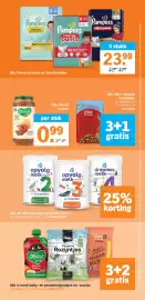 Albert Heijn folder week 44 Pagina 35: Alle A-merk baby- en peuterknijpzakjes en -snacks, Alle Olvarit potten €0,99