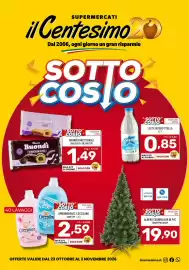 Volantino Il Centesimo Pagina 1: Buondì farciti Bauli €1,49, Ammorbidente Coccollino €2,59
