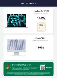 Volantino Unieuro settimana 43 Pagina 12: IMac 24" M4 €1.599,00, MacBook Air 13" M5 €1.449,00