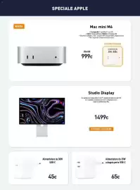 Volantino Unieuro settimana 43 Pagina 13: Studio Display €1.499,00, Mac mini M6 €999,00