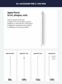 Volantino Unieuro settimana 43 Pagina 17: Apple Pencil Pro €139,00, Apple Pencil 2° gen. €134,00
