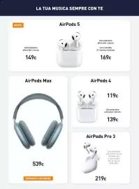 Volantino Unieuro settimana 43 Pagina 19: AirPods 4 €119,00, AirPods 5 €149,00