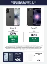 Volantino Unieuro settimana 43 Pagina 5: IPhone 17e €531,00, IPhone 17 €691,00