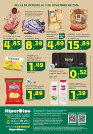 Folleto HiperDino Página 36: Dorada cerveza especial €0,52, Ribeira atún listado en girasol €1,49