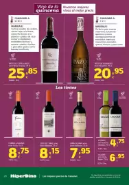 Folleto HiperDino Página 20: Legaris vino blanco Verdejo €4,75, Coto de Imaz vino tinto Reserva €8,15