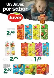 Folleto HiperDino Página 23: Juver zumo Disfruta €2,49, Juver 100% free manzana o piña €2,25