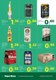 Folleto HiperDino Página 24: El Águila cerveza Dorada €0,60, Corona cerveza original €1,10