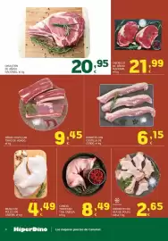 Folleto HiperDino Página 4: Chuletón de añjo nacional €20,95, Añojo costillar tiras de asado €9,45