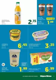 Folleto HiperDino Página 9: Sandra kéfir sabor vainilla €1,99, Asturiana mantequilla fácil €3,35