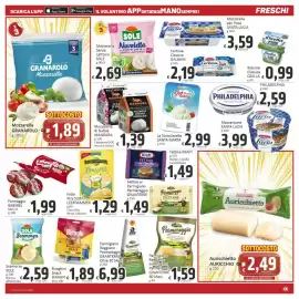 Volantino Paghi Poco Pagina 5: Mozzarella di Bufala Mandara €1,39, Mozzarella senza lattosio Sole €2,69