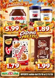Volantino MercADone Pagina 3: I fantastici 4 nutella PERRERO FERRERO NUTELLA GR.950 5.99 I frutti di Oswald ZUEGG I frutti
