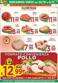 Volantino Jero Market Pagina 4: Pollo hamburger €8,99, Suino hamburger €5,99