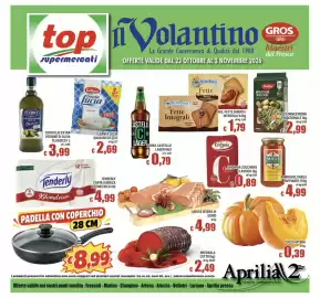Volantino Top Supermercati Pagina 1: Findus Minestrone Tradizionale €2,99, Mozzarella Santa Lucia Galbani €2,69