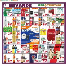 Volantino Iper Triscount Pagina 6: Ferrarelle bibite aranciata €0,69, Powerade vari tipi €1,09