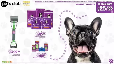 Folleto Fresko Página 11: Pet's club Tapete entrenador para perro €85,50, Recogedor de desechos €299,90
